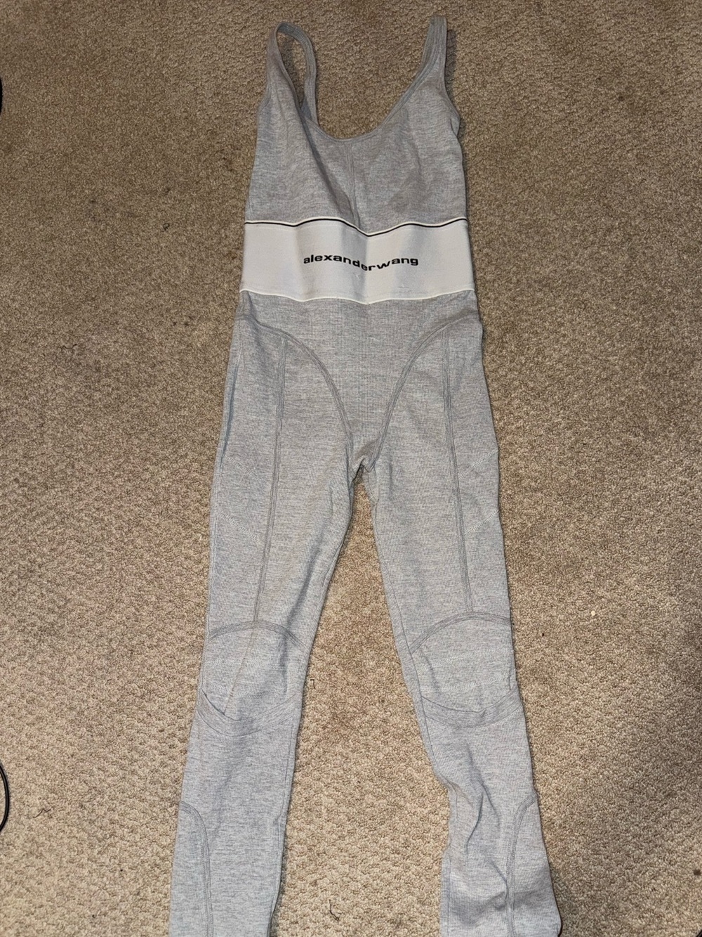 Alexander Wang Kids Gray Logo-Band Jumpsuit